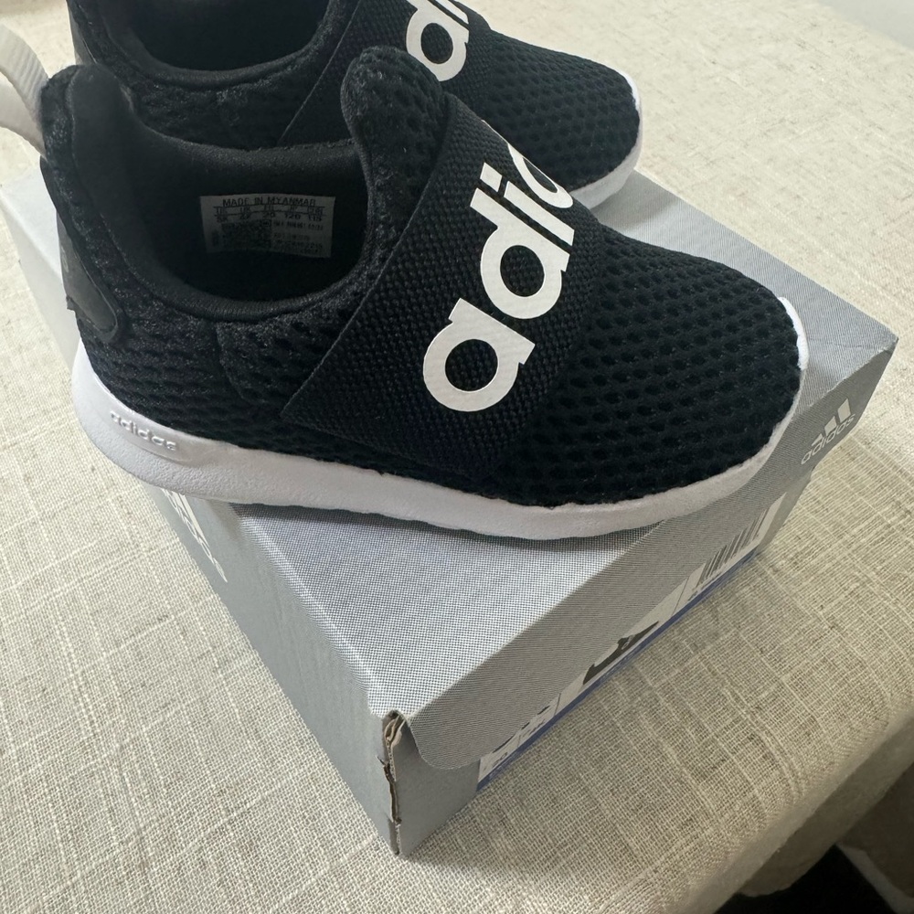 Adidas Kids Black and White Slip-On Sneakers